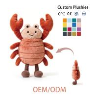 Peluches personnalisées, jouets en peluche, animaux en peluche OEM ODM, jouet en peluche crabe doux personnalisé, vente en gros de crabes en peluche