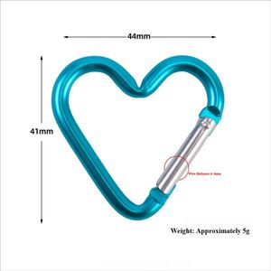 Heart Shape Carabiner <b>Clip</b> - Aluminum Alloy Mini Keychain <b>Hook</b> DIY Bag <b>Clip</b> Pendant Accessory - Product Image 6