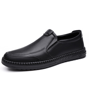 Mocasines de Cuero Genuino para Hombre, Punta Redonda, Suela de Goma, Transpirables, para Todas las Temporadas, Zapatos Casuales - Product Image 5