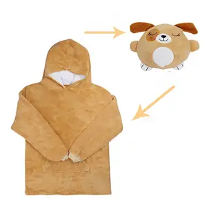 Hot sale Pets Puppy Animal Hoodie for kids Sweatshirt turnover blanket