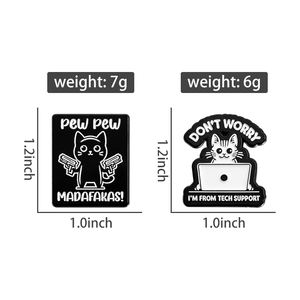 Chat <span class=keywords><strong>ne</strong></span> vous inquiétez pas épingles en émail je suis de Tech Support broche mignon chaton métal Badges revers bijoux cadeau pour ami en gros - Product Image 6