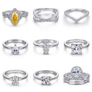 Bagues de mariage pour femmes, luxe, en argent sterling 925 plaqué rhodium, serties de zircons, style éternité, pour fiançailles et anniversaire - Product Image 3