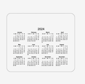 Tapis de souris calendrier horizontal personnalisé avec logo, base antidérapante pour le bureau - Product Image 3