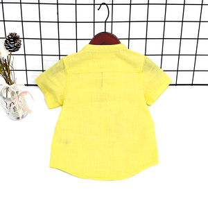 Chemise d'Été Haute Qualité pour Garçons, en Coton Couleur Unie et Tissu Coton-<span class=keywords><strong>Lin</strong></span>, Chemise Boutonnée ou T-Shirt à Col Rond pour Enfant - Product Image 6