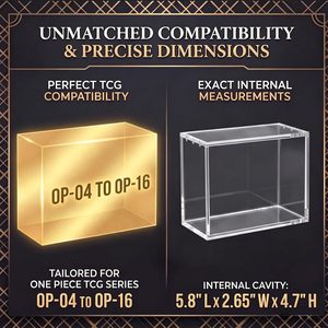 Strong Magnets UV Protection One Pieces Booster Box Acrylic <b>Display</b> <b>Cases</b> Compatible with English One Piece OP-04 to OP-16 - Product Image 6