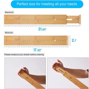 Organisateur de tiroirs réglable pour chambre et salle de bain, séparateurs de tiroirs extensibles en bambou, lot de 4 - Product Image 2