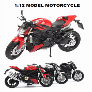 Modelo de motocicleta <span class=keywords><strong>Street</strong></span> <span class=keywords><strong>Fighter</strong></span> para niños, juguete de aleación de coche de calle, fundido a presión, regalo, 1/12 - Product Image 4