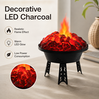 Mini Cheminée LED de Table Décorative, Lampe Portable d'Intérieur à Effet de Flamme pour Ambiance Maison et Hôtel