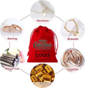 Sacs de Noël en velours personnalisés à succès avec cordons – Sacs cadeaux de Noël de haute qualité pour bijoux, bonbons et fêtes, personnalisables avec estampage - Product Image 4