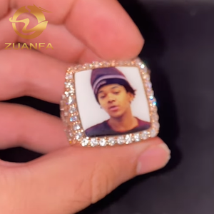 Anillo <span class=keywords><strong>Phtot</strong></span> Champion personalizado Moissanite Diamond Totalmente Moissanite Hombres Anillos 925 Plata con certificado GRA - Product Image 1