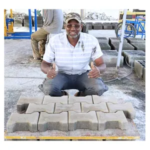 Macchina per blocchi di mattoni completamente automatica per cemento interblocco pavimentazione in cemento solido cavo multifunzionale linea di produzione QT5-15