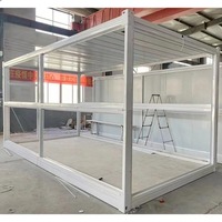 Maison en conteneur préfabriqué de 20 pieds avec design pliable en acier anti-corrosion Design moderne pour une utilisation en magasin Bureau temporaire