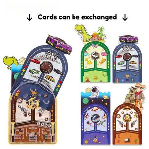 Jeu <span class=keywords><strong>de</strong></span> flipper portable HTL avec 4 cartes interchangeables, bille en acier, jouet d'arcade mécanique <span class=keywords><strong>de</strong></span> poche, jeu <span class=keywords><strong>de</strong></span> labyrinthe, sans batterie, cadeau pour enfants - Product Image 2