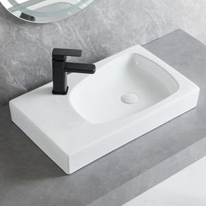 Lavabo de Porcelana Artística de Alta Calidad para Baños, Lavabos Rectangulares de Sobremesa, Lavabo de Diseño Moderno - Product Image 2