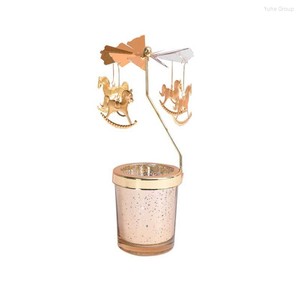 En gros Chandelier en métal doré romantique rotatif, Cadeau pour la décoration de la maison, des événements et des fêtes, Chauffe-bougie - Product Image 3