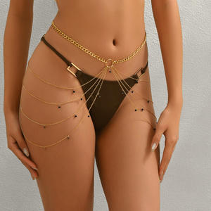 Chaînes de Bijoux de Corps Intégral Sexy à Pendentifs en Cristal Chaîne de Corps Façon Bikini Sous-vêtements Culottes Accessoires Chaîne de Taille Multicouche - Product Image 2