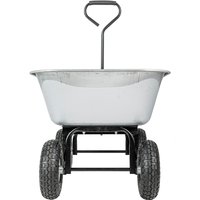 Carro de descarga de metal de 500 Kg Carro de plataforma rodante industrial con ruedas de 10 "para almacenamiento, jardinería y uso del sitio de construcción