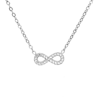 Collier de luxe en acier inoxydable plaqué or 18 carats avec pendentif infini en zircon cubique pour femme Accessoires pour femme