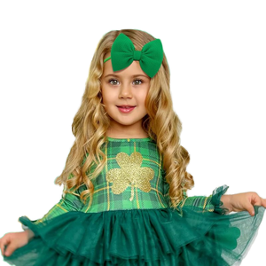 Diademas de nailon de trébol con Lazos Verdes para bebé. Día de San Patricio Arcos Infantes Niños <span class=keywords><strong>Accesorios</strong></span> para el cabello - Product Image 3