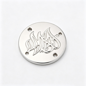 Round Metal Logo Tag Custom Sew on Clothing <b>Labels</b> for Garment Washable Wholesale Private Brand <b>Name</b> Metal Tags for Apparel - Product Image 3