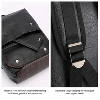 Sac à dos vintage en PU pour homme, style rétro avec rabat, grande capacité, décontracté, pour le travail, les affaires et les activités de plein air