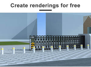 K4 K8 otomatik geri çekilebilir hidrolik direkler 900mm araba park baba paslanmaz çelik Driveway konut otomatik baba - Product Image 6