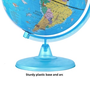 Globo Terráqueo Educativo <span class=keywords><strong>de</strong></span> PVC para Niños, 25 cm, Color Rosa, con Ilustraciones <span class=keywords><strong>de</strong></span> Animales, Mapa Mundial en Inglés/Francés, Globo Giratorio <span class=keywords><strong>de</strong></span> Escritorio <span class=keywords><strong>de</strong></span> 360 Grados - Product Image 3