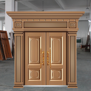 TECHTOP <span class=keywords><strong>Porte</strong></span> principale de sécurité inspirée de la dynastie Ming <span class=keywords><strong>Porte</strong></span> d'entrée extérieure en métal couleur bronze pour villa de style asiatique - Product Image 5