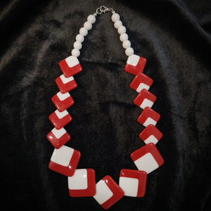 Collar de Moda con Cuentas Cuadradas de Resina/Acrílico/Lucite Personalizadas en Color, con Forma de Número/Padrón PNM, para Mujeres y Niños - Product Image 2