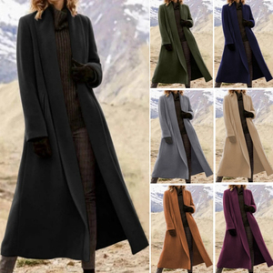 Cappotti Lunghi in Lana da <span class=keywords><strong>Donna</strong></span> 2026, Soprabiti Casual in <span class=keywords><strong>Tweed</strong></span> Tinta Unita con Imbottitura in Cotone, Taglie Forti, <span class=keywords><strong>Giacche</strong></span> Invernali Lunghe da <span class=keywords><strong>Donna</strong></span> - Product Image 2