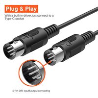 LEKATO MIDI to USB C Cable Type-C MIDI Interface with Input & Output Connecting Keyboard/Synthesizer Editing