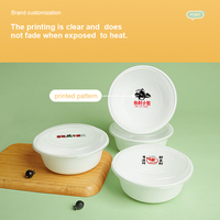 Bols jetables écologiques ronds pour plats à emporter, structure stable, matériau PP, compatibles micro-ondes, pour le camping, salades, aliments chauds, emballage alimentaire