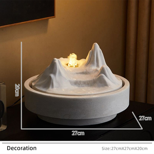 Fontana Scultorea Nera a Cascata <span class=keywords><strong>da</strong></span> Tavolo in Resina, Decorazione Zen Moderna per <span class=keywords><strong>Scrivania</strong></span>, Arte per Arredamento Casa, Ornamenti e Regali - Product Image 6