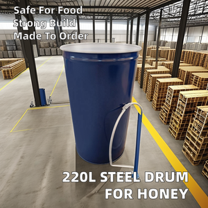 Tambour en acier conique recyclable de <span class=keywords><strong>220L</strong></span>/55 gallons Seau en métal de qualité alimentaire pour le stockage du miel et du jus - Product Image 3