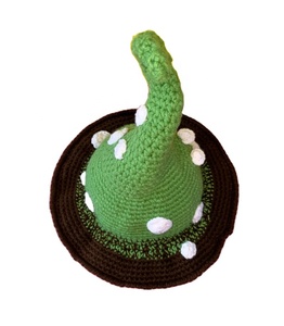 Sombrero de bruja de ganchillo de algodón 100% hecho a mano, tamaño personalizable para gorros Tik Tok, gorro de punto de Cosplay de hadas con patrón de camuflaje - Product Image 6