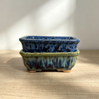 Pot suspendu rectangulaire en argile violette Yixing pour plantes succulentes, pot à bonsaï en céramique émaillée antique, écologique, pour extérieur et jardin domestique