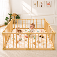 Parc de jeu modulaire en bois écologique pour bébé, parc de jeu intérieur pour tout-petits, parc de jeu pliable sécurisé, centre d'activités pour nourrissons