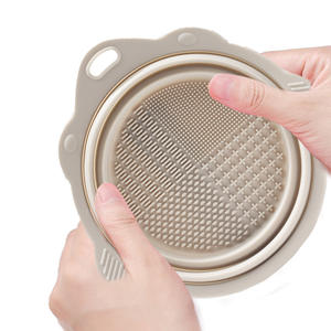 وعاء تنظيف فرش المكياج من السيليكون متوفر، حصيرة تنظيف قابلة للطي ووسادة إسفنجية لتنظيف أدوات المكياج - Product Image 4