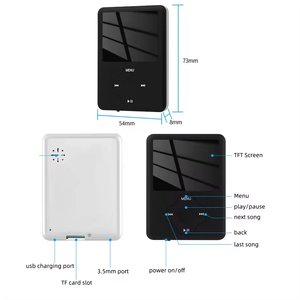 Dispositivo de Música MP3 Portátil Personalizado de Fábrica con Pantalla Táctil Cuadrada de 8GB, Radio FM, Libro Electrónico y Video para Estudiantes y Deportistas - Product Image 1