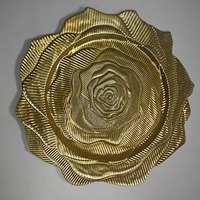Assiettes de présentation en plastique pour le commerce international, style européen vintage, luxe léger, dorées, non toxiques, pour hôtels et mariages