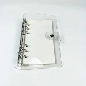 Caderno de folhas soltas com capa de PVC A3 A4 A5, mini caderno de bolso reutilizável e recarregável, pequeno e personalizado, para presente