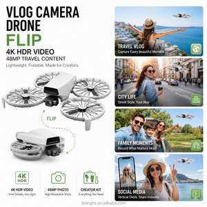โดรนพกพา Flip Mini บินได้ 31 นาที ระบบส่งสัญญาณ O4 สำหรับถ่ายวิดีโอแนวตั้ง 4K ชุดสร้างสรรค์ภาพถ่ายผจญภัย พร้อมส่ง - Product Image 1