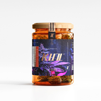 Etiquette en feuille d'or personnalisée Etiquettes en papier texturé à impression numérique avec autocollants pour couvercle de cou pour bouteille Mason Canning Jar Packaging