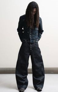 قسط الجملة الخام سيلفيدج الجينز الرجال الجينز البالون مستقيم الرجال النساء عبر السراويل اليابانية سيلفيدج الجينز الفضفاضة - Product Image 3