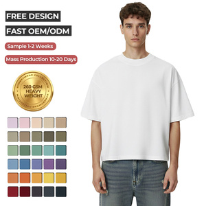 T-shirt da uomo personalizzabile con logo, 260 g/m², 100% cotone pesante, vestibilità oversize squadrata, spalle scese, tinta unita, vari colori, OEM - Product Image 2
