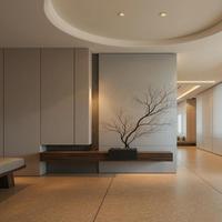 Meuble d'entrée sur mesure, design industriel/nordique, matériaux en marbre naturel et verre, respectueux de l'environnement