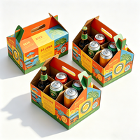 Individuell Bedruckte 6er-Pack Bierträgerbox mit Griff Wellpappe Getränkeverpackung