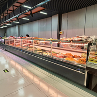Vitrine Réfrigérée Commerciale pour Viande Fraîche de Supermarché, Présentoir Réfrigéré pour Poulet, Saucisses et Poissons