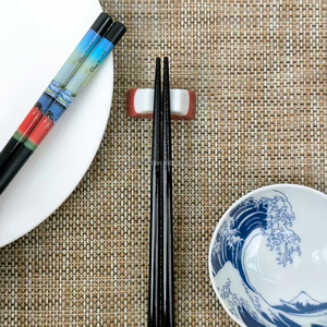 Juego de palillos Monte <span class=keywords><strong>Fuji</strong></span>, 1 par de palillos de madera con soporte para palillos y recipiente para salsa, juego de vajilla en caja de regalo - Product Image 6