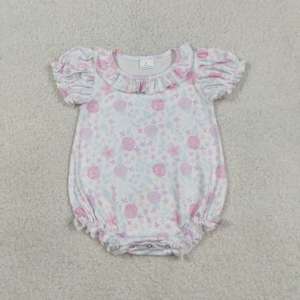 RTS Ropa para Bebés Niñas con Estampado Floral, Pelele Tipo Burbuja Casual para Recién Nacidos, con Cremallera Oculta, 95% Algodón 5% Elastano, Tejido Peinado, Venta al por Mayor - Product Image 2